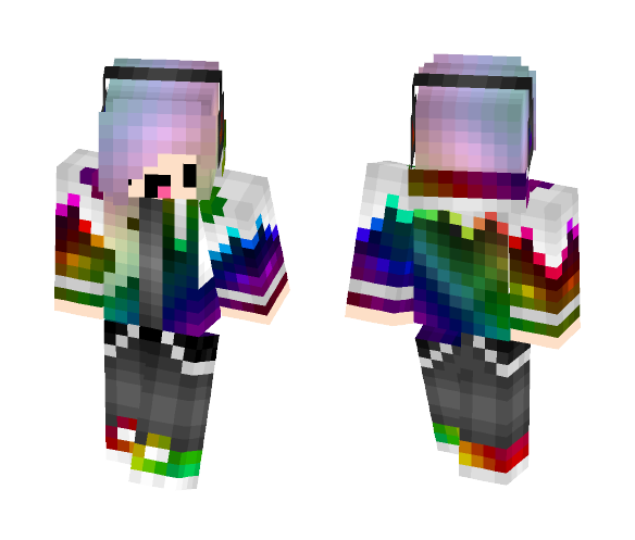 Rainbow Derp Girl - Girl Minecraft Skins - image 1