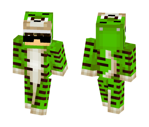 Green Tiger Pajamas w/ Shades - Male Minecraft Skins - image 1