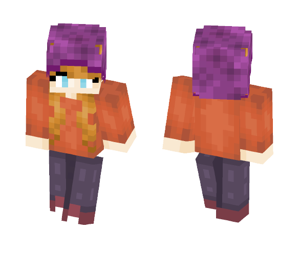 Purple Beanie Girl - Girl Minecraft Skins - image 1