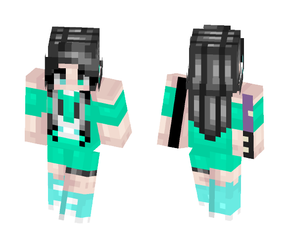 seventeen carat ~ aqua green - Female Minecraft Skins - image 1