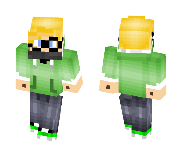 green hoodie person - Male Minecraft Skins - image 1