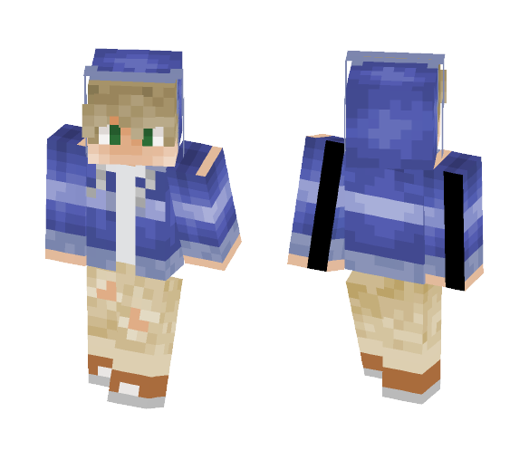 Blue Hoodie - Male Minecraft Skins - image 1