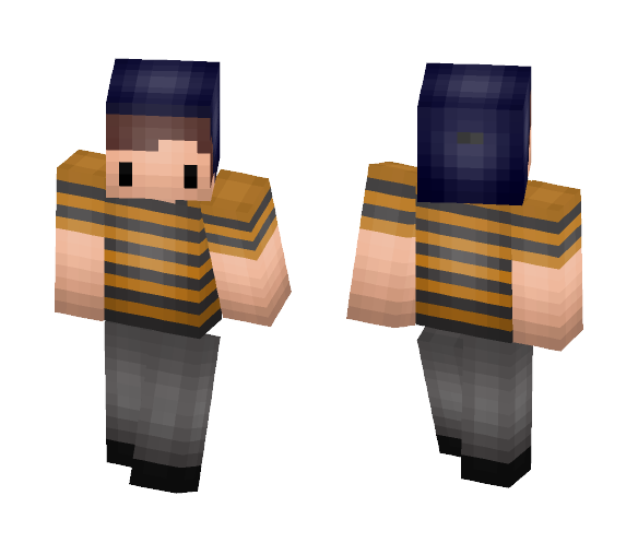 Orange Striped Shirt guy - Male Minecraft Skins - image 1