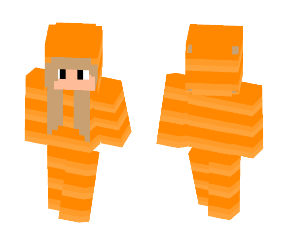 Slither.io Onesie Girl - Orange - Girl Minecraft Skins - image 1