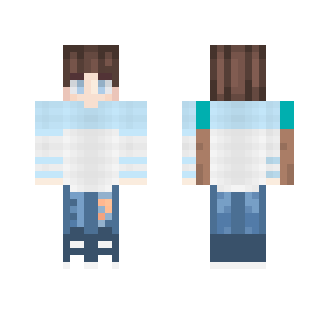 Modern jeans with white T-shirt - Male Minecraft Skins - image 2