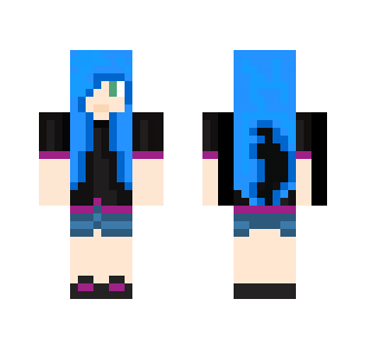 Blue haired girl - Color Haired Girls Minecraft Skins - image 2