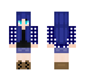 Blue Tomboy Girl ^~^ - Girl Minecraft Skins - image 2