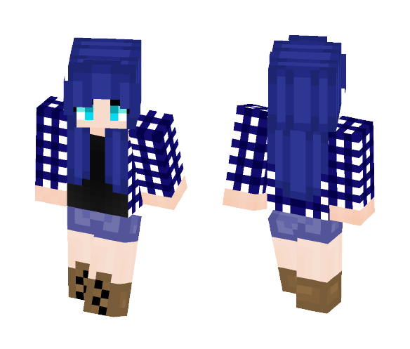 Blue Tomboy Girl ^~^ - Girl Minecraft Skins - image 1