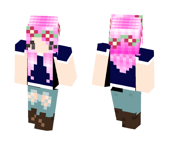 Pretty girl in pink ♡ - Girl Minecraft Skins - image 1