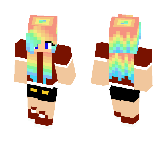 rainbow hair! - Female Minecraft Skins - image 1