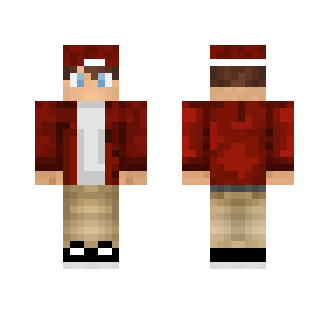 Red hooded Boy with Hat - Boy Minecraft Skins - image 2