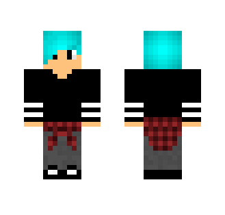 Blue haired cool boy *No glasses* - Boy Minecraft Skins - image 2