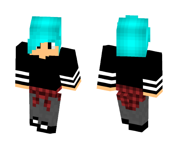 Blue haired cool boy *No glasses* - Boy Minecraft Skins - image 1