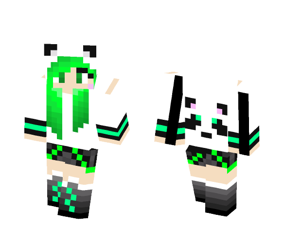 Green Panda Girl - Girl Minecraft Skins - image 1