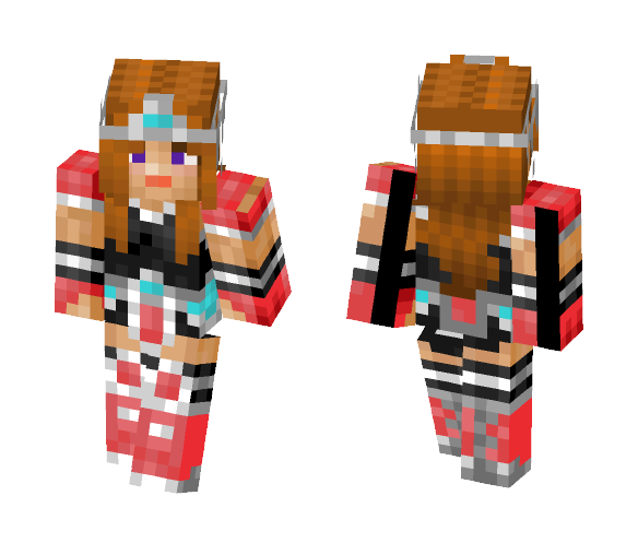 Woman in Pink Diamond Armor Set - Female Minecraft Skins - image 1