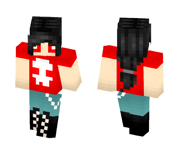 Red Emo Girl - Girl Minecraft Skins - image 1