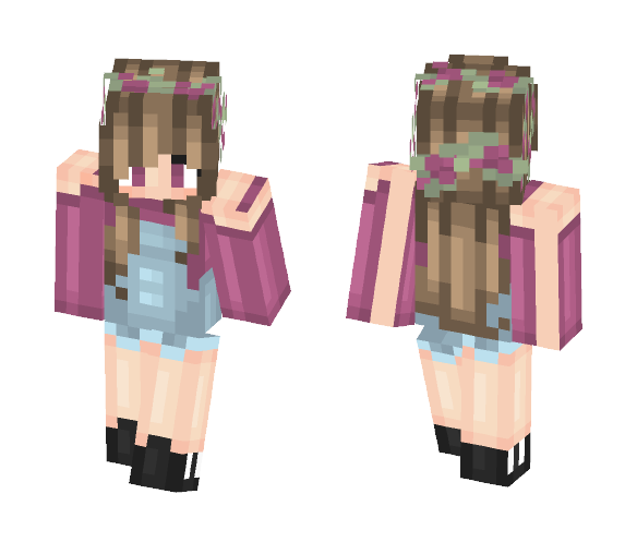 Plum Overalls Girl ; @TotalWeeb Req - Girl Minecraft Skins - image 1