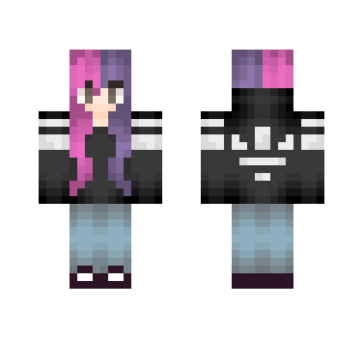 Adidas Half pink half purple girl - Girl Minecraft Skins - image 2