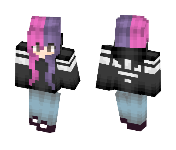 Adidas Half pink half purple girl - Girl Minecraft Skins - image 1