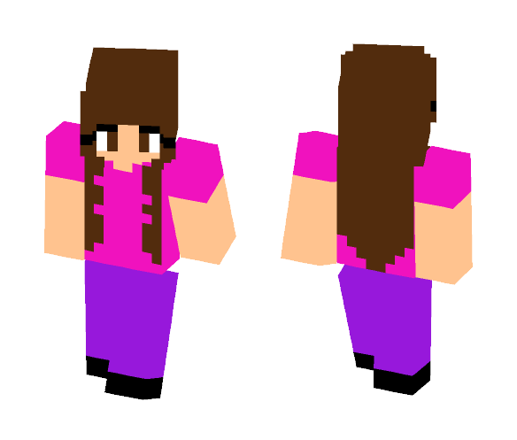 Pink And Purple Girl - Girl Minecraft Skins - image 1