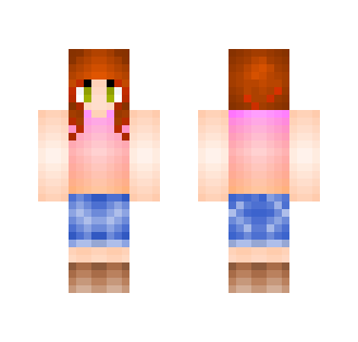 -Ginger girl sunset tank- - Girl Minecraft Skins - image 2