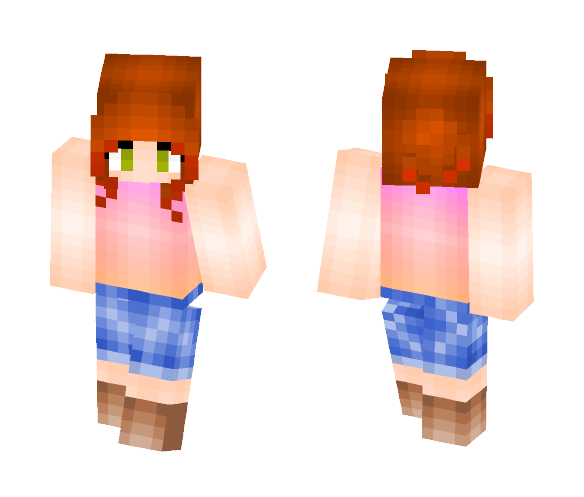 -Ginger girl sunset tank- - Girl Minecraft Skins - image 1