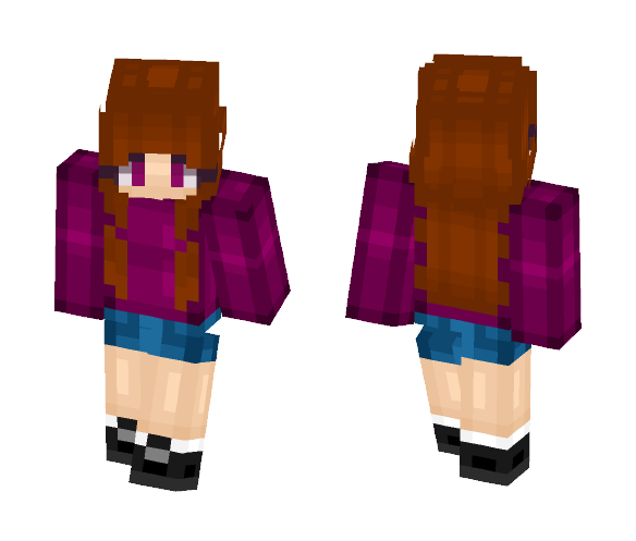 Maroon Girl - Girl Minecraft Skins - image 1