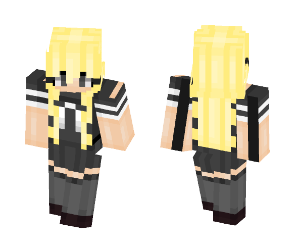 Blonde in Black school uni. - Female Minecraft Skins - image 1