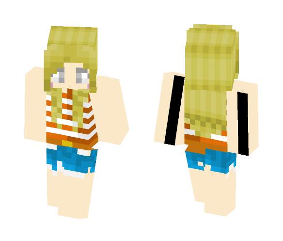 Casual Orange Girl - Girl Minecraft Skins - image 1