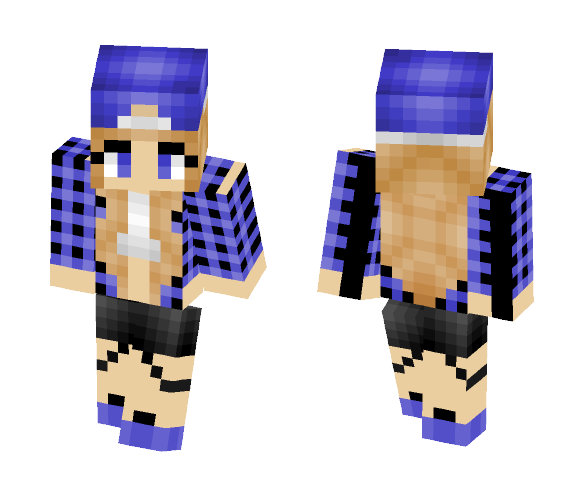 Checkered Shirt Girl - Girl Minecraft Skins - image 1
