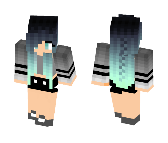 Blue haired girl :3 - Color Haired Girls Minecraft Skins - image 1