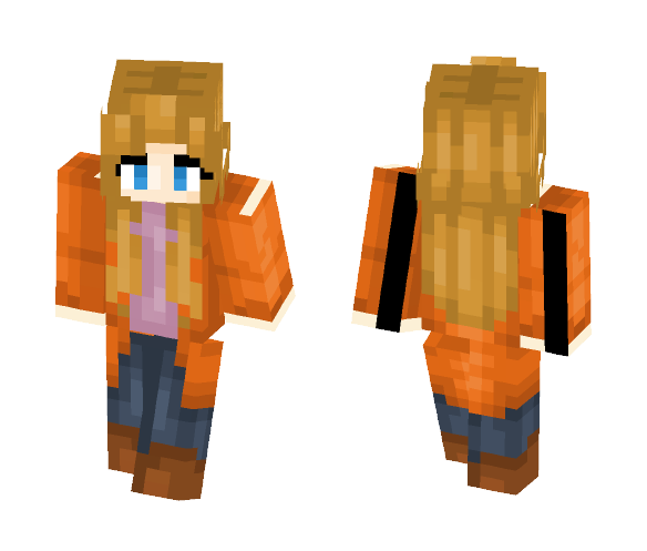 orange coat Girl - Girl Minecraft Skins - image 1