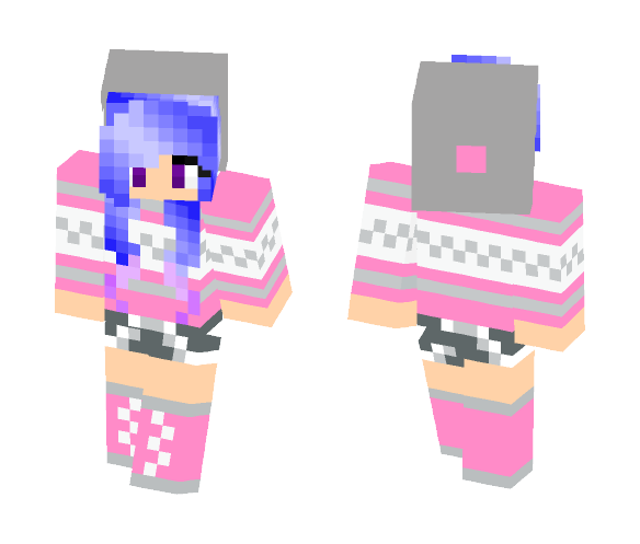 Blue&Pink - Female Minecraft Skins - image 1