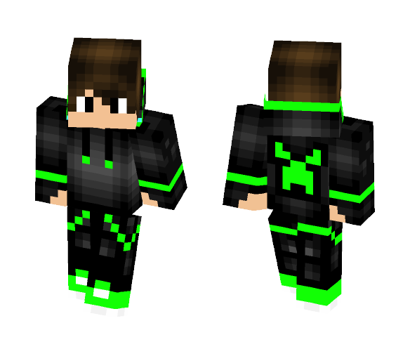 Green And Black Creeper - Male Minecraft Skins - image 1