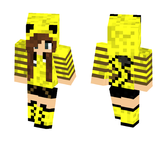 Pikachu Girl. (Made From Scratch) - Female Minecraft Skins - image 1