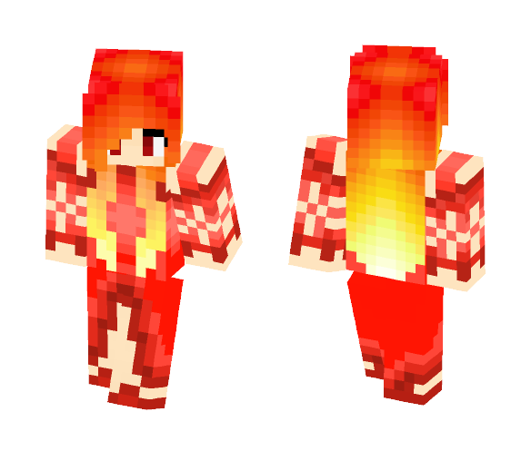 Fire Girl In Dress - Girl Minecraft Skins - image 1