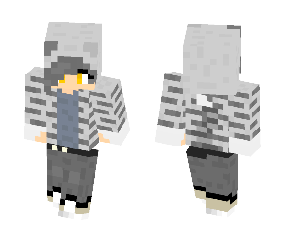 silver tabby hoodie - Other Minecraft Skins - image 1