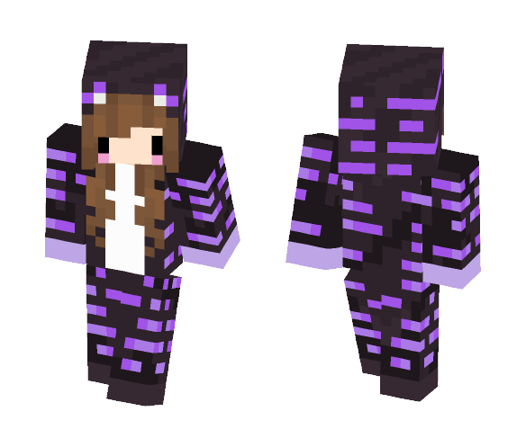 tiger onesie- purple-read desc - Female Minecraft Skins - image 1