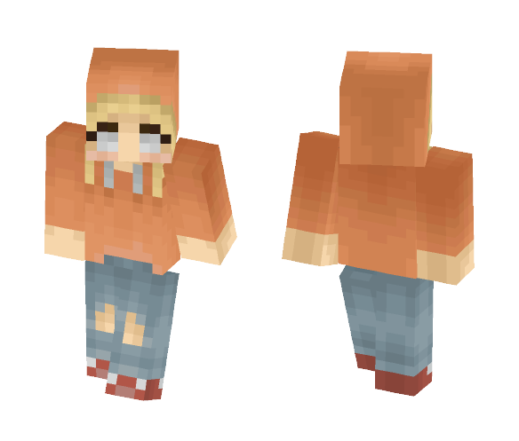 Blonde With Ripped Jeans - Female Minecraft Skins - image 1