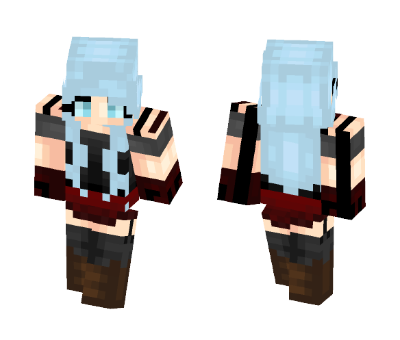 Blue hair girl | New Shading! - Color Haired Girls Minecraft Skins - image 1