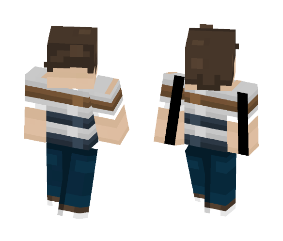 Blue and Orange Striped Shirt - Male Minecraft Skins - image 1