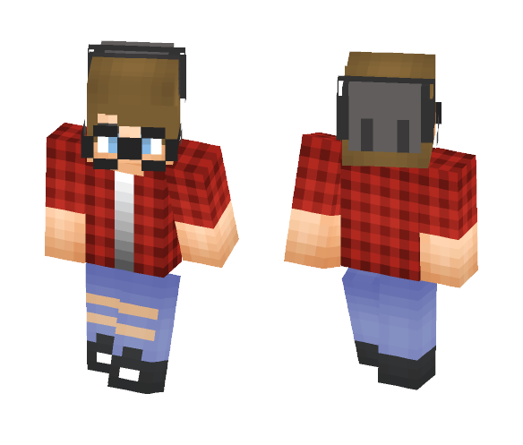 First Skin ~ Flannel Glasses Guy - Male Minecraft Skins - image 1