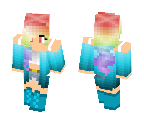 Blue Rainbow - Female Minecraft Skins - image 1