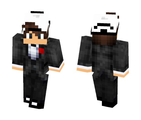White Snapback Boy in Suit - Boy Minecraft Skins - image 1