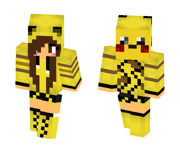 pikachu girl minecraft skin