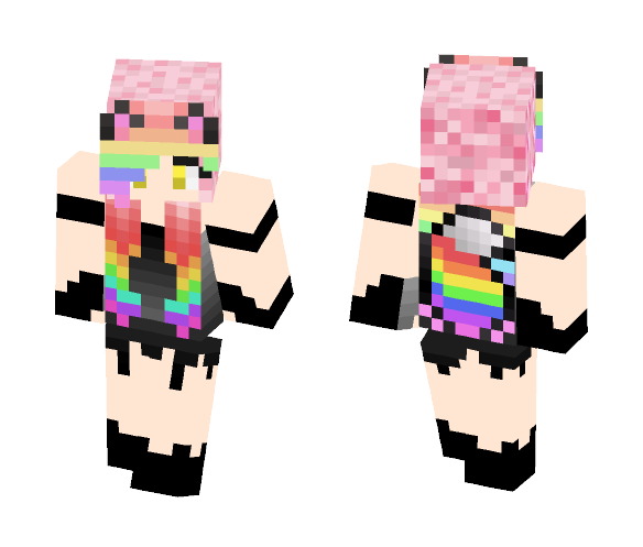 Rainbow Wolf ~SweetGinger~ - Female Minecraft Skins - image 1