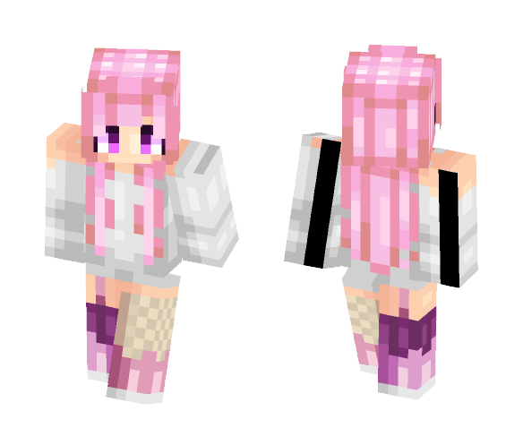 pink purple n' white o3o - Female Minecraft Skins - image 1