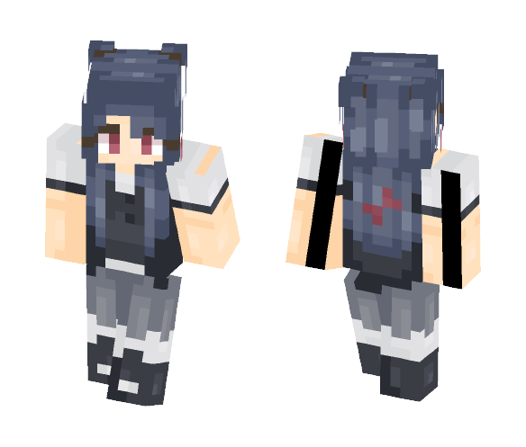 Girl with Blue Hair - Μαcαrοη_ - Color Haired Girls Minecraft Skins - image 1