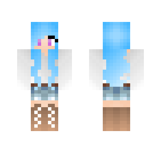 Blue Hair Girl - Color Haired Girls Minecraft Skins - image 2