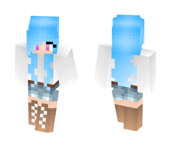minecraft pe skins girl blue hair